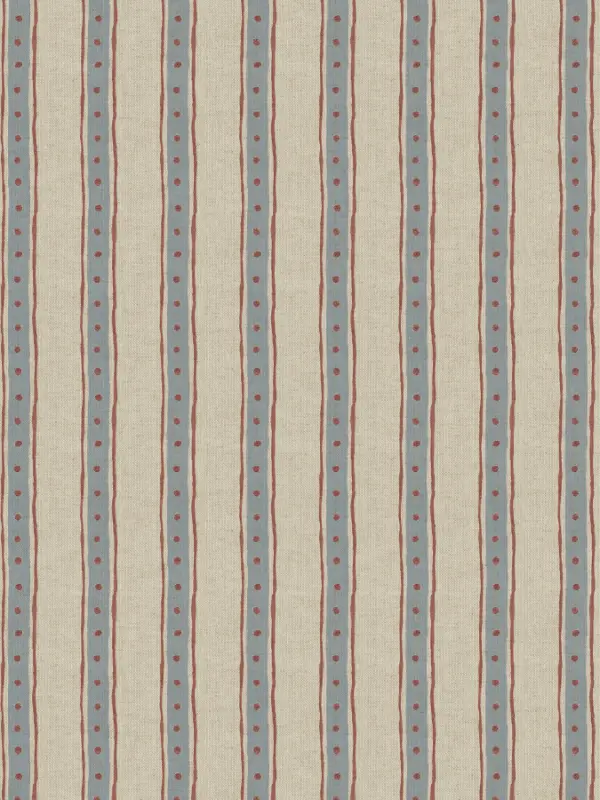 Block Printed Stripe Blue Red