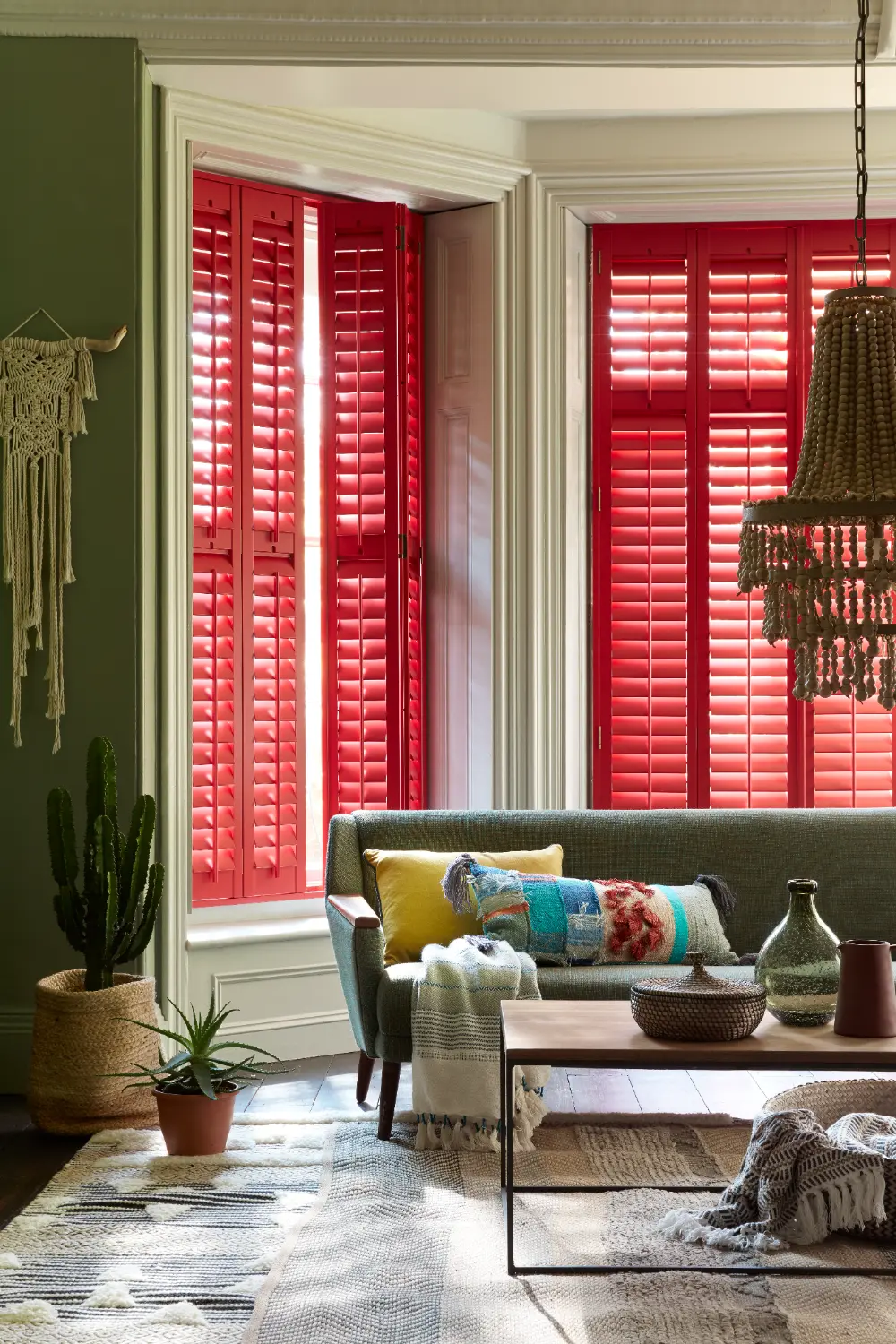 full height shutters at window