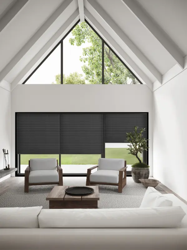 fittoframe pleated freehanging bottom up on apex mirabella perla black
