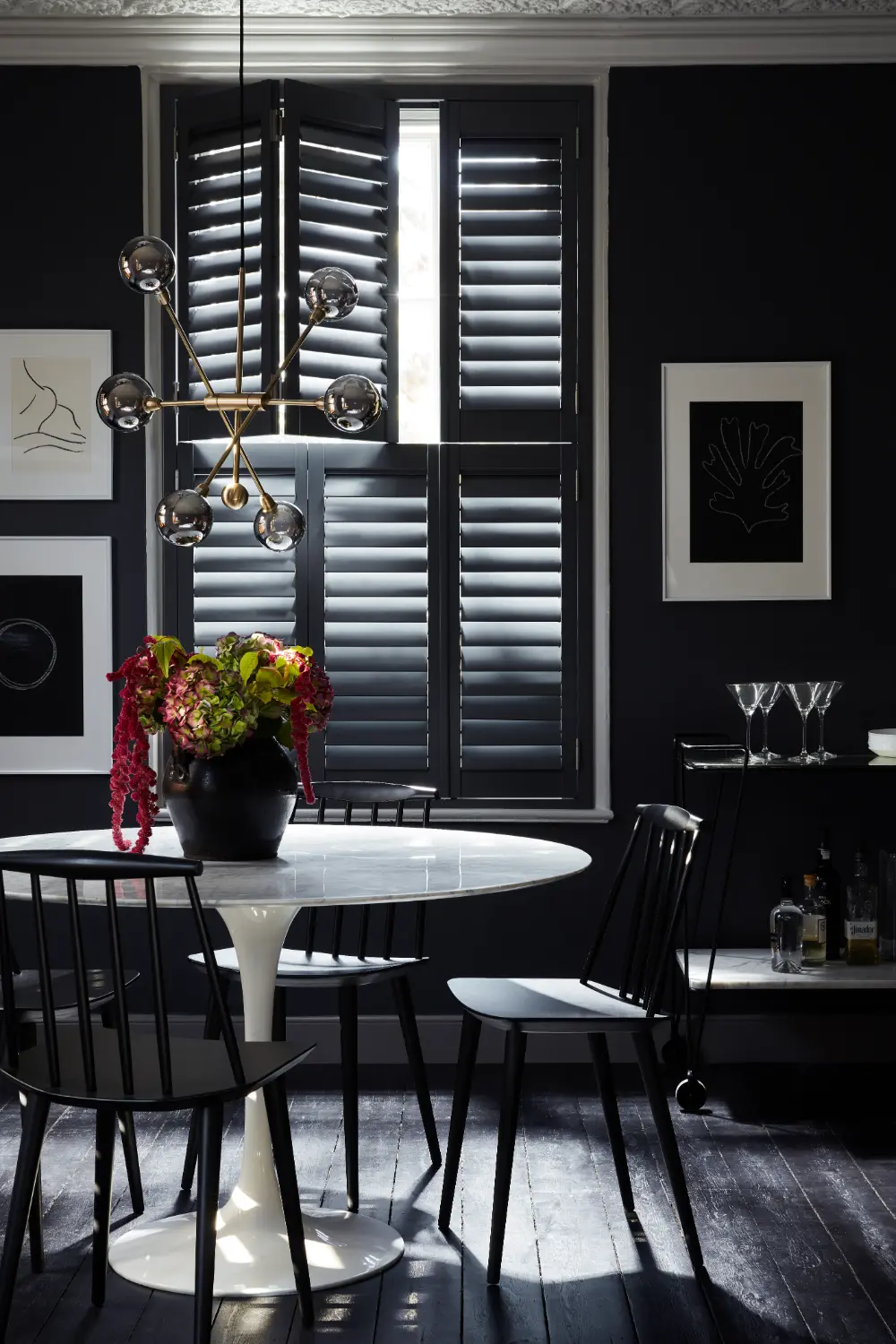 tier on tier dining room shutters portrait