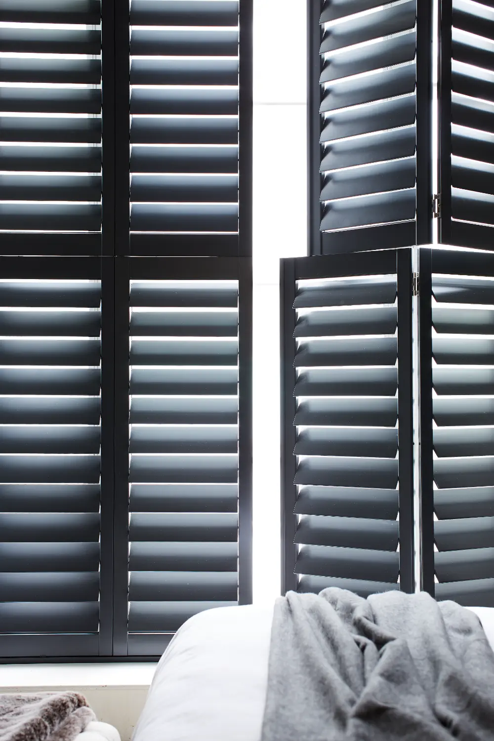 tier on tier shutters black